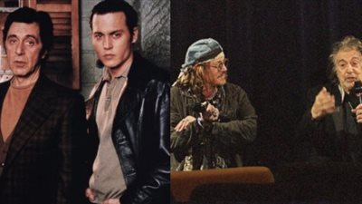 بعد مرور 25 عام.. جوني ديب وآل باتشينو يجتمعان في باريس