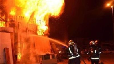 نشوب حريق هائل داخل عقار سكني فى المعصرة