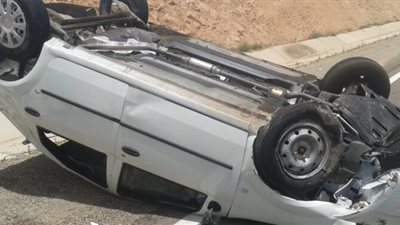 إصابة 4 مواطنين جراء انقلاب سيارة فى الفيوم 