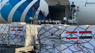 مصر ترسل 67 طناً من المساعدات الإغاثية إلى لبنان