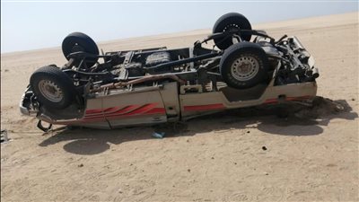 حادث انقلاب سيارة ربع نقل يصيب 12 عاملاً بـ الفيوم 