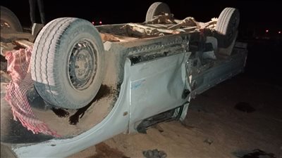 حادث انقلاب سيارة ربع نقل يصيب 12 عاملاً بالجيزة 