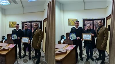 تهنئة الرائد ياسر رجب رئيس وحدة الفحص بقسم مرور العاشر من رمضان بعيد الشرطة ال73