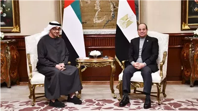 الرئيس السيسي يعبر عن سعادته باستقبال الشيخ محمد بن زايد فى مصر