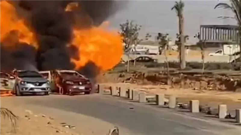 انفجار خط غاز الواحات