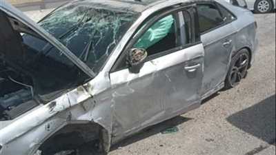  الإسعاف تهرع لإنقاذ لواء متقاعد وأسرته بعد تصادم قرب كمين 15 مايو