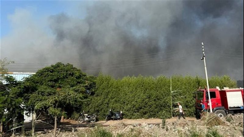 حريق في مصنع ملابس