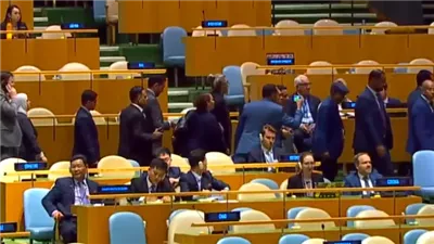 صور تكشف انسحاب الوفود أثناء خطاب نتنياهو بالأمم المتحدة