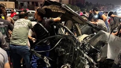 حادث تصادم يشمل سيارات متعددة بمحور جمال عبدالناصر