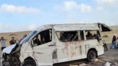 مصرع طالبين وإصابة أربعة بحادث انقلاب ميكروباص جامعة الجلالة