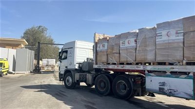 دعم إماراتي متواصل.. القافلة 300 في طريقها من مصر لغزة